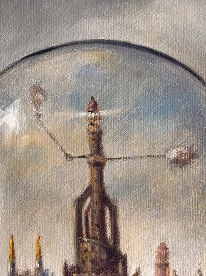 José Parra – Ciudad del domo / Óleo sobre tela – 28 x 35 cm – 1/1