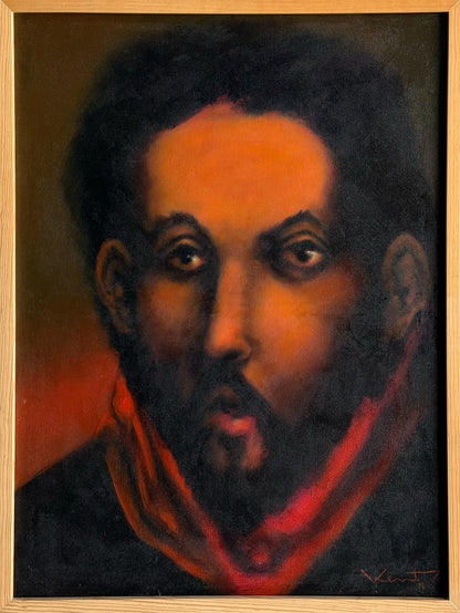 Daniel Kent – Serie Rostros Señor con barba y bufanda / Acrílico sobre tela – 60 x 80 cm – 1/1
