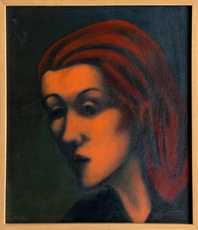 Daniel Kent – Serie Rostros Ojos negros turbante rojo / Acrílico sobre tela – 60 x 70 cm – 1/1