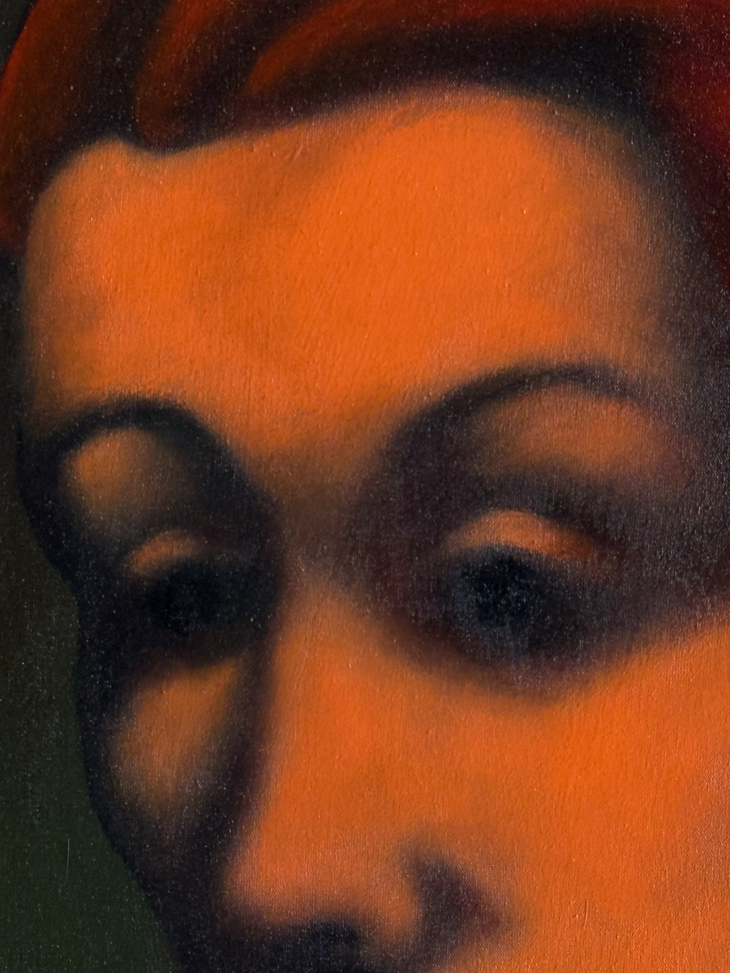 Daniel Kent – Serie Rostros Ojos negros turbante rojo / Acrílico sobre tela – 60 x 70 cm – 1/1