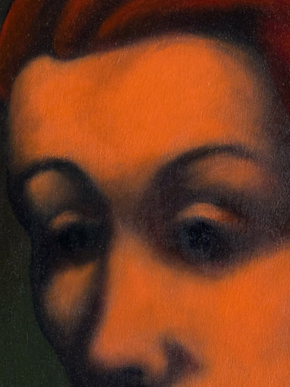Daniel Kent – Serie Rostros Ojos negros turbante rojo / Acrílico sobre tela – 60 x 70 cm – 1/1