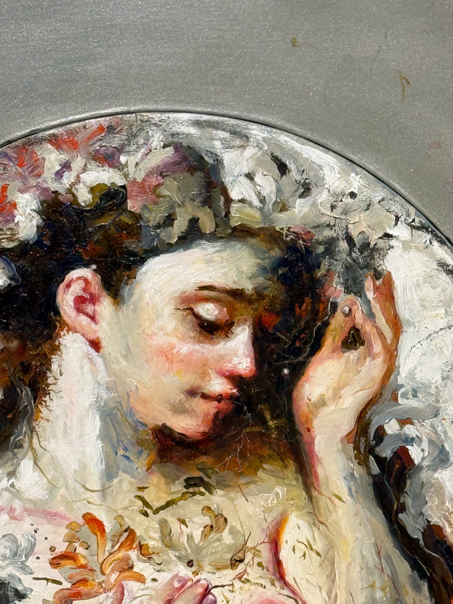 Salvador Santana – Pensamiento mágico / Óleo  sobre tela – 54 x 54 cm – 1/1