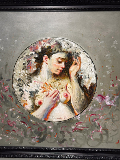 Salvador Santana – Pensamiento mágico / Óleo  sobre tela – 54 x 54 cm – 1/1