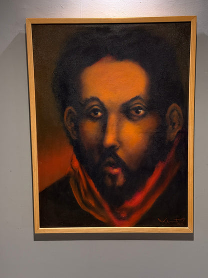 Daniel Kent – Serie Rostros Señor con barba y bufanda / Acrílico sobre tela – 60 x 80 cm – 1/1