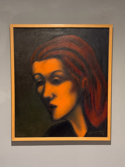 Daniel Kent – Serie Rostros Ojos negros turbante rojo / Acrílico sobre tela – 60 x 70 cm – 1/1