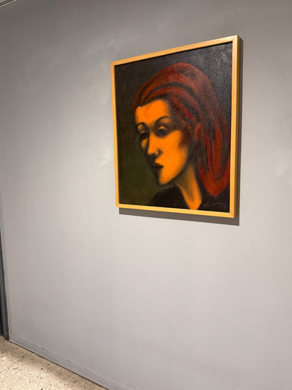 Daniel Kent – Serie Rostros Ojos negros turbante rojo / Acrílico sobre tela – 60 x 70 cm – 1/1