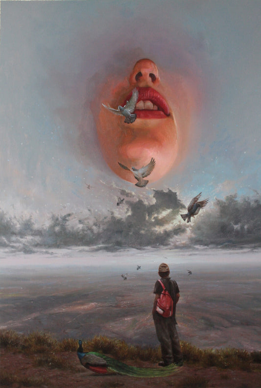 LOTE 017 / Diego Ayala - El silencio del peregrino / Óleo sobre MDF - 68 x 48 cm