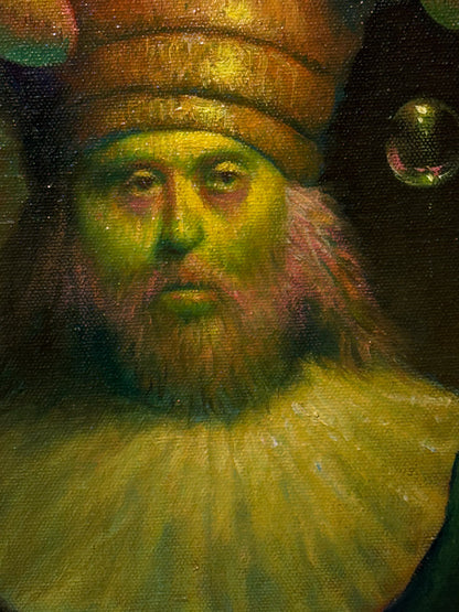 Fernando Garrido – Teoría de la Gravedad / Óleo sobre tela – 29 x 35 cm – 1/1