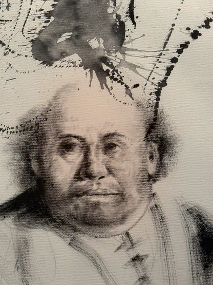 Fernando Garrido – ST. Viejo con circulo arriba  / Tinta sobre papel – 58 x 89 cm – 1/1