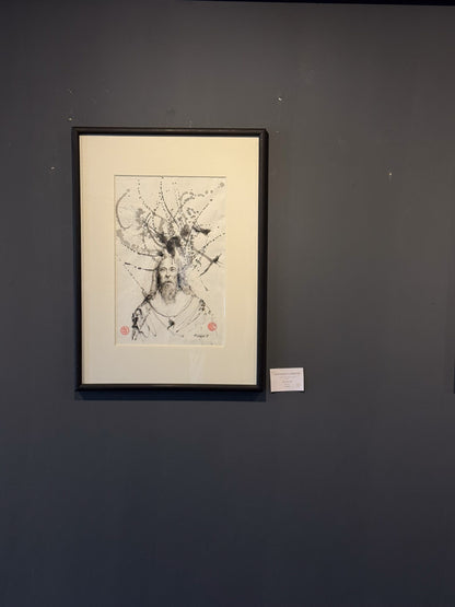 Fernando Garrido – ST. Personaje barbón con mancha / Tinta sobre papel – 32 x 49 cm – 1/1