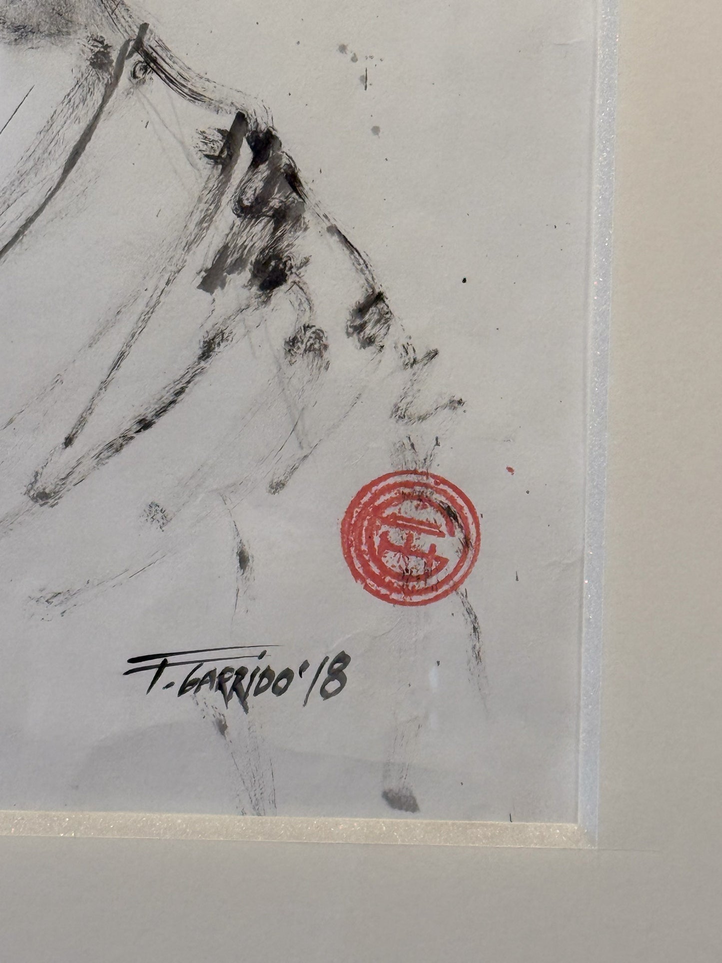 Fernando Garrido – ST. Personaje barbón con mancha / Tinta sobre papel – 32 x 49 cm – 1/1