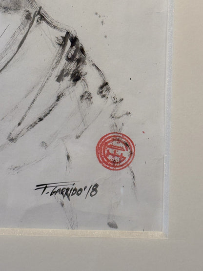 Fernando Garrido – ST. Personaje barbón con mancha / Tinta sobre papel – 32 x 49 cm – 1/1
