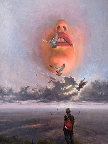 Diego Ayala – El silencio del peregrino / Óleo  sobre mdf – 48 x 68 cm – 1/1