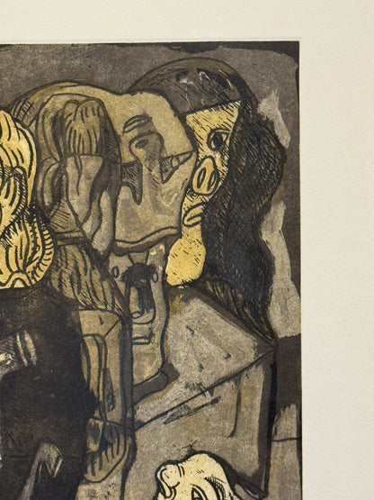José Luis Cuevas – ST Personajes 1998 / Grabado sobre papel – 40 x 50 cm – C.E.