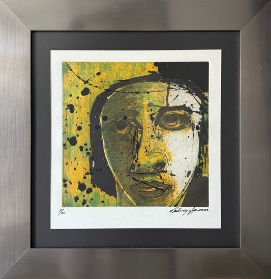 Serie 5/50 / Vladimir Cora - Sin titulo 3 / Litografía mixta oro y cobra - 50 x 50 cm