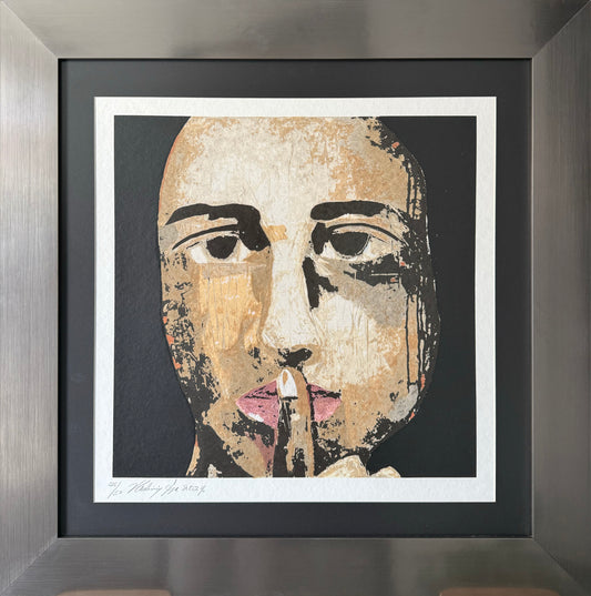 Serie 25/50 / Vladimir Cora - Sin titulo 2 / Litografía mixta oro y cobra - 40 x 40 cm