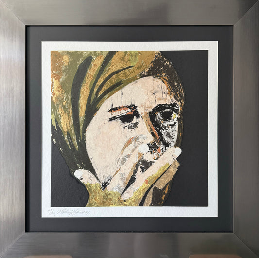 Serie 25/50 / Vladimir Cora - Sin titulo 1 / Litografía mixta oro y cobra - 50 x 50 cm
