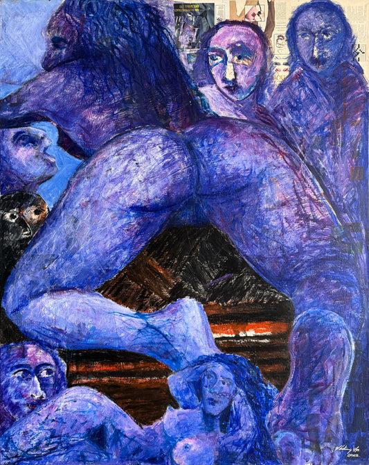 Única 007 / Vladimir Cora - Teiboleras I  / Acrílico y Collage sobre tela - 150 x 120 cm
