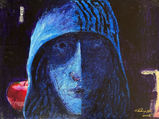 Única 003 / Vladimir Cora - La monja negra / Acrílico y Collage sobre tela - 60 x 80 cm