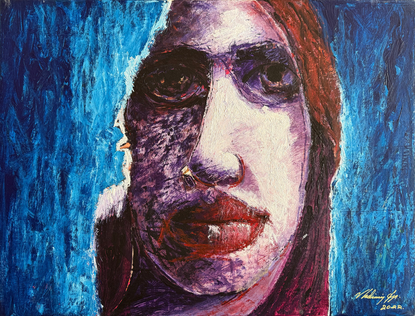 Única 011 / Vladimir Cora - Te veo / Acrílico y Collage sobre tela - 60 x 80 cm