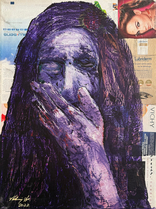 Única 010 / Vladimir Cora - Humildad / Acrílico y Collage sobre tela - 80 x 60 cm