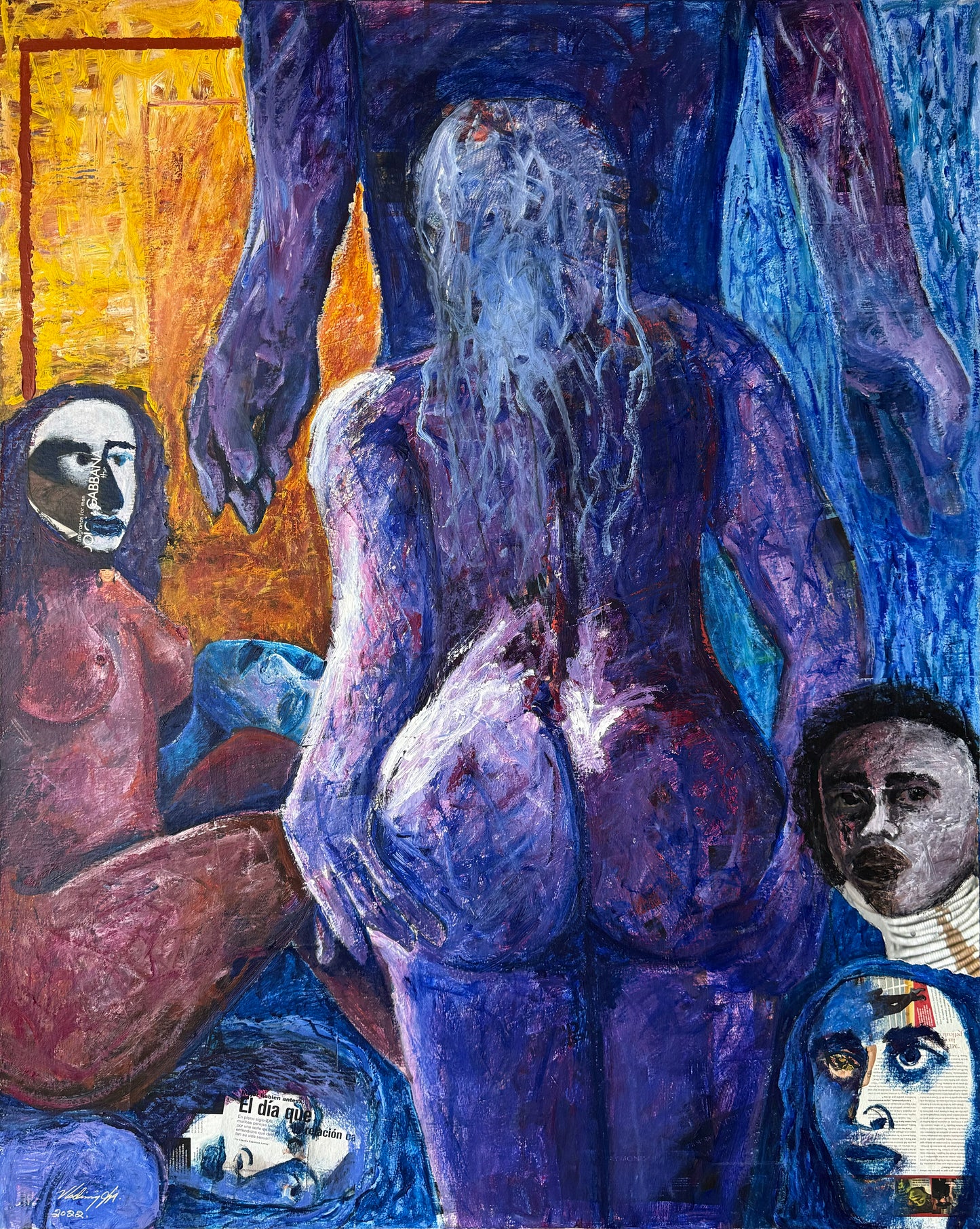 Única 001 / Vladimir Cora - Teibloeras II / Acrílico y Collage sobre tela - 150 x 120 cm