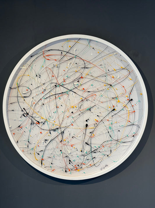 LOTE 047 / Cristian Tesillos - Caótico / Esmaltes sobre acrílico - 90 cm