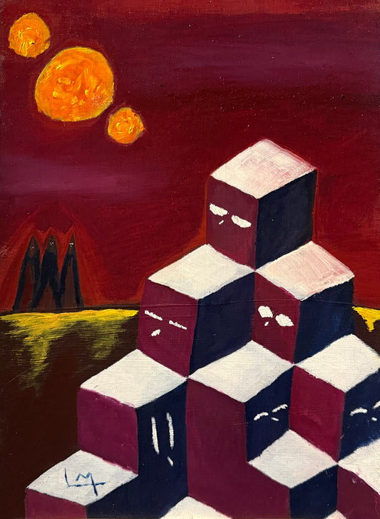 LOTE 032 / LM - Los tres sabios / Óleo sobre tela - 30 x 22 cm