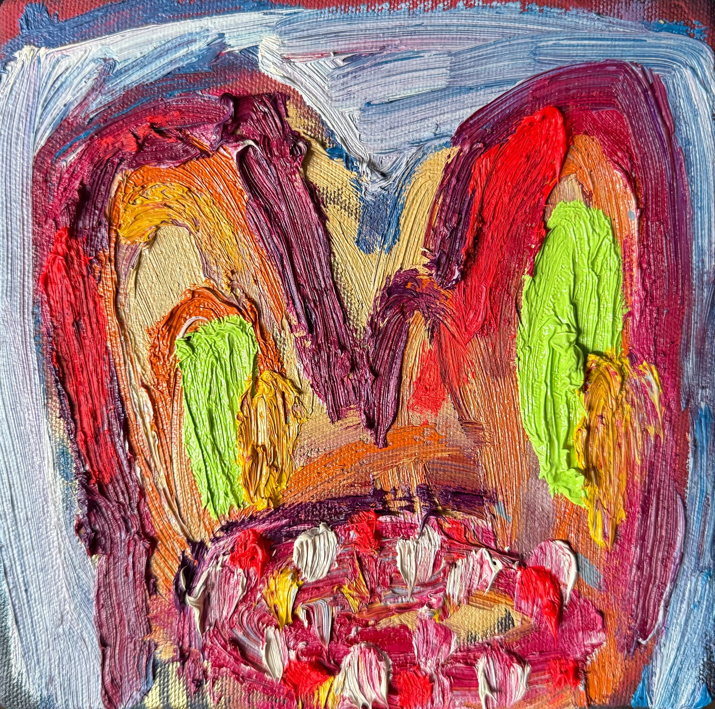 LOTE 050 / Feng Villalpando - La galleta moustro / Mixta sobre tela - 20 x 20 cm