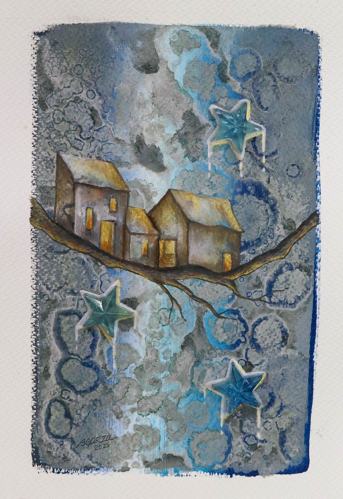 Blanca Garza - Luminoso / Mixta sobre papel - 25 x 34 cm
