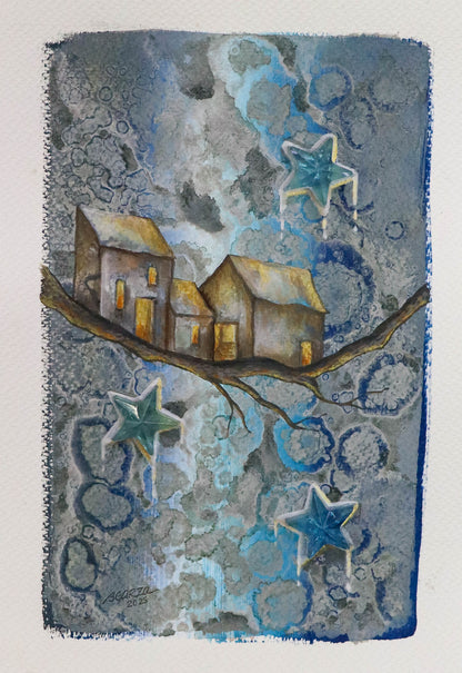 Blanca Garza - Luminoso / Mixta sobre papel - 25 x 34 cm