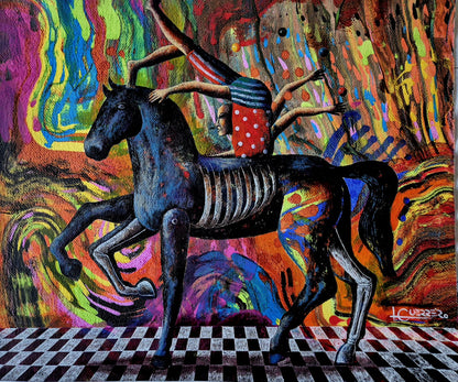 Ignacio Guerrero  - Malabarista alucinado / Acrílico sobre papel  - 60 x 50 cm