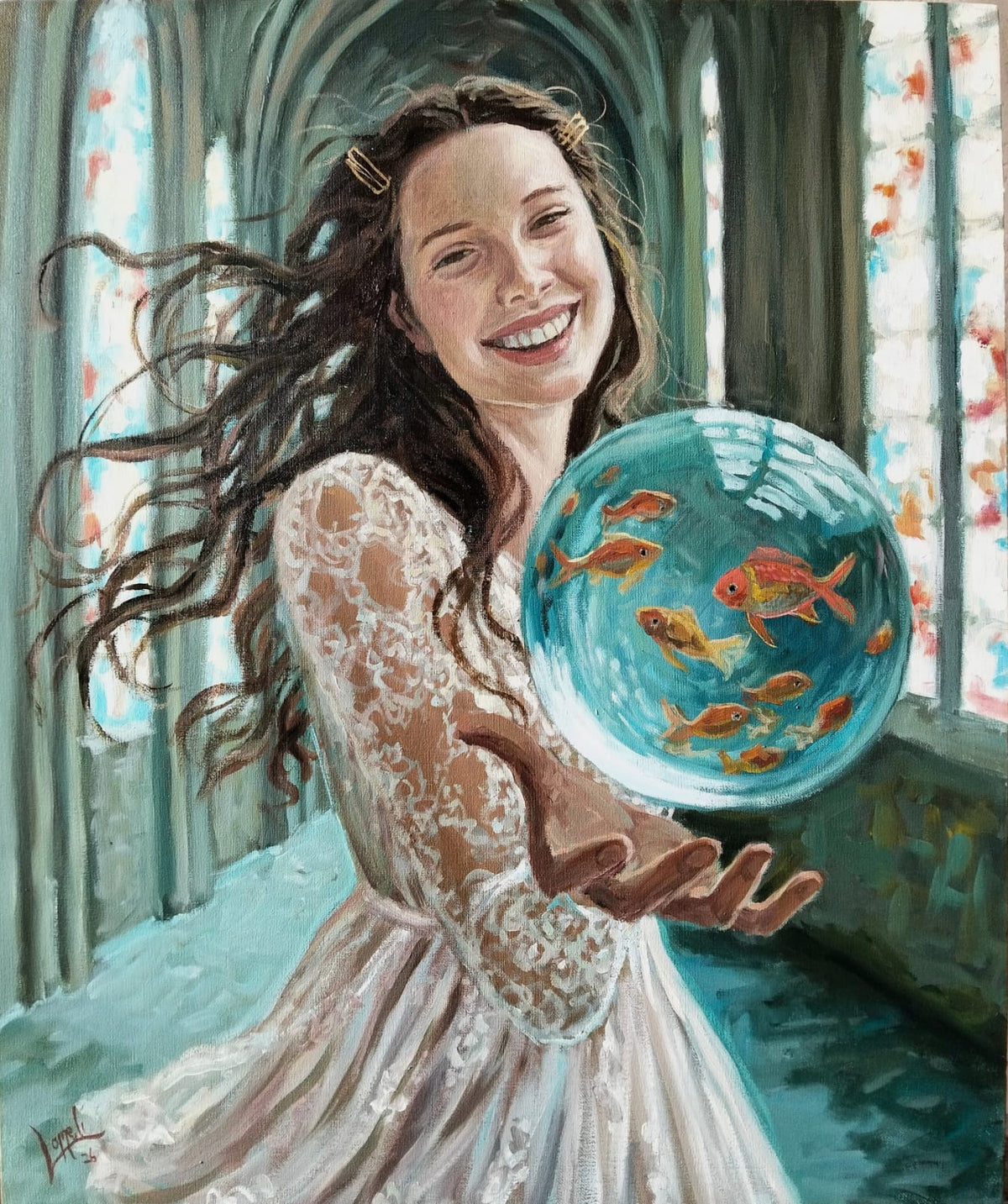 Hiran Lomeli - Contención y libertad / Óleo sobre tela  - 50 x 60 cm