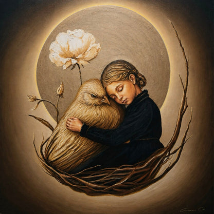 Aram Cortes - El abrazo del silencio / Óleo sobre tela  - 80 x 80 cm