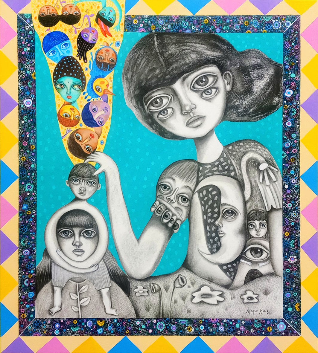 Maqui Ruiz – “¡Más pimienta!” / Mixta  sobre tela  – 100 x 90 cm – 1/1