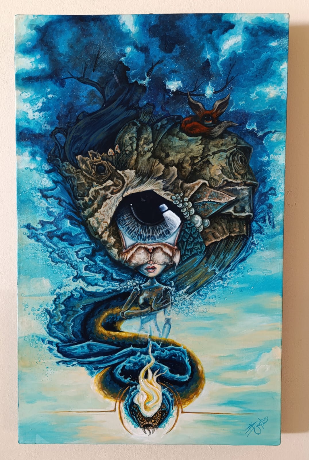 Diego Gontorr  - El nido / acrilico  sobre tela - 50 x 80 cm