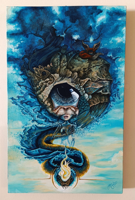 Diego Gontorr  - El nido / acrilico  sobre tela - 50 x 80 cm