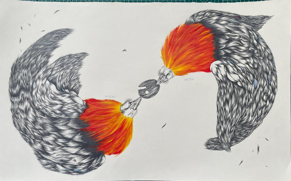 Eremen Santiago  - Honor sin testigos  / Mixta  sobre papel  - 40 x 65 cm