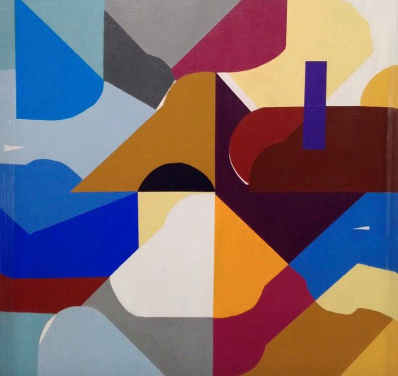 Gabriel Reyes  - Solo cambiando  / acrilico  sobre mdf  - 80 x 80 cm