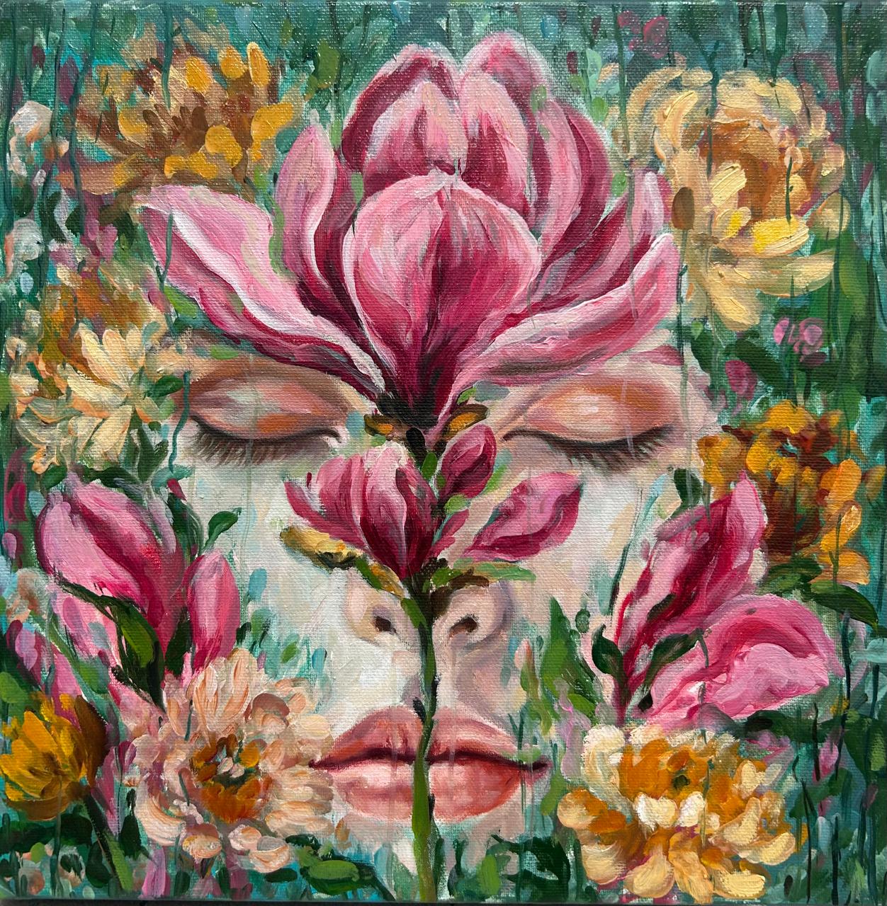 Laura Villanueva  - Deseo de primavera  / òleo  sobre tela  - 30 x 30 cm