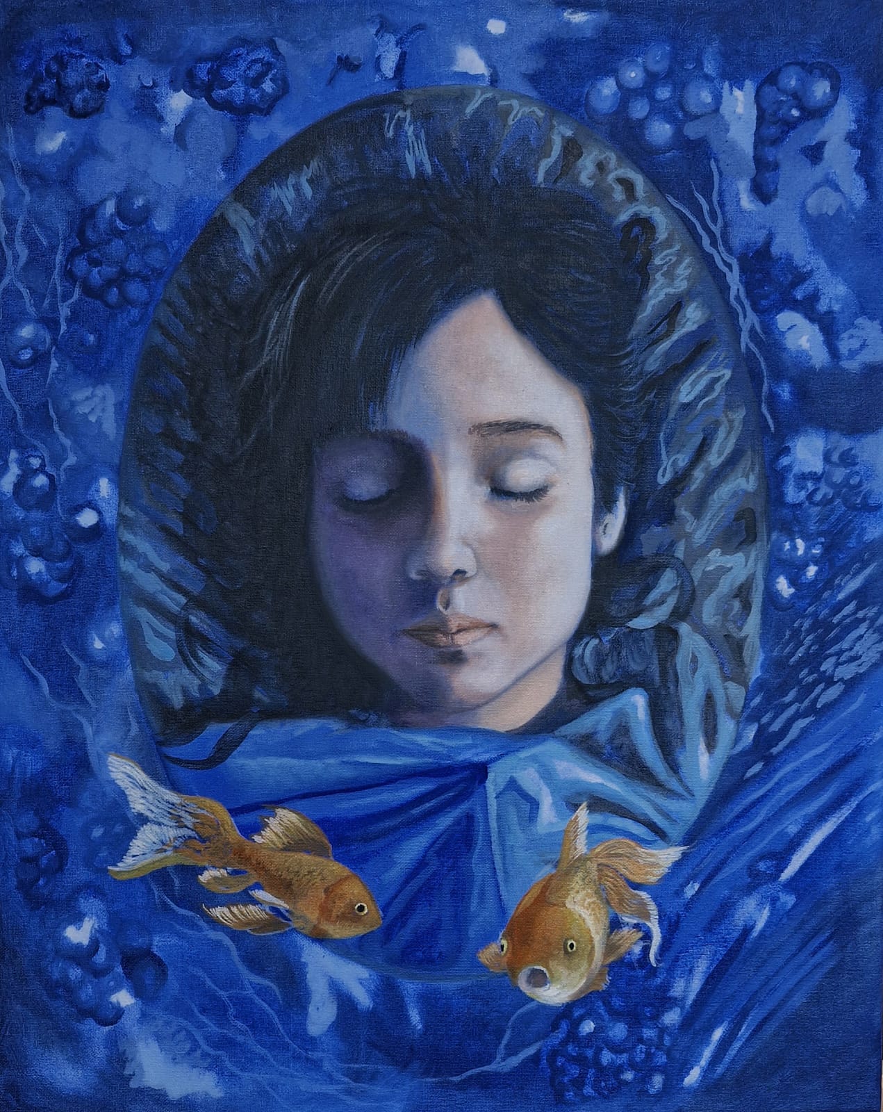 Juan Piedra - Sueño en azul  / Òleo  sobre tela  - 50 x 40 cm