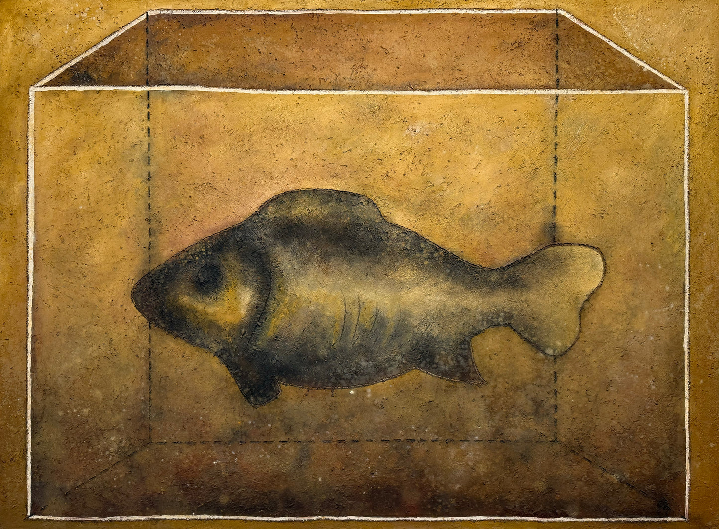 Esteban Arévalo – Pez cubo / Óleo  sobre tela – 190 x 140 cm – 1/1