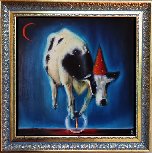 Antonio Fajama - Cumpleaños 33 de mi nahual / Óleo sobre tela - 60 x 60 cm