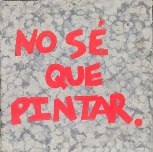 Dan Montellano - No sé que pintar / Óleo sobre mosaico vintage historico - 26 x 26 cm