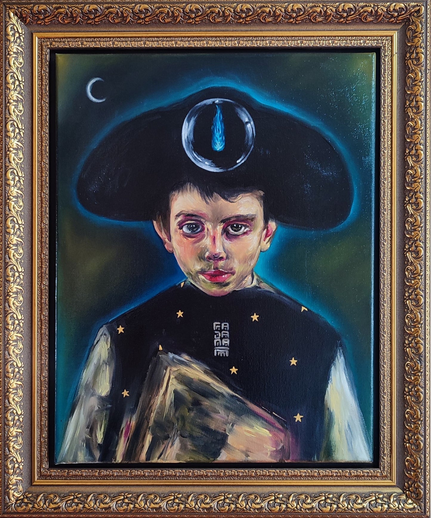 LOTE 007 / Antonio Fajama - Aprendiz de Nahual / Óleo sobre tela - 35 x 45 cm