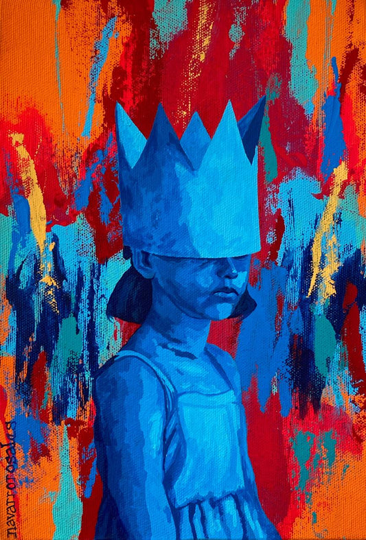 LOTE 052 / Mario Navarro - Angry princess / Mixta sobre tela - 30 x 20 cm