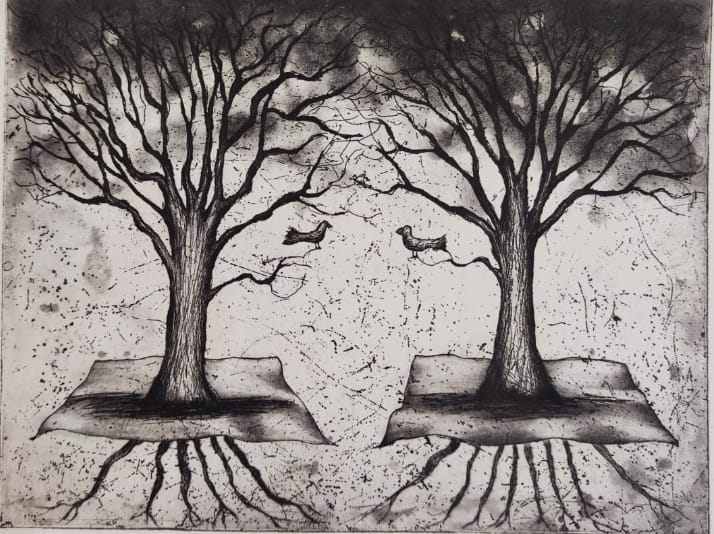 LOTE 046 / Javier Blancas - Twins / Grabado - 39 x 30 cm