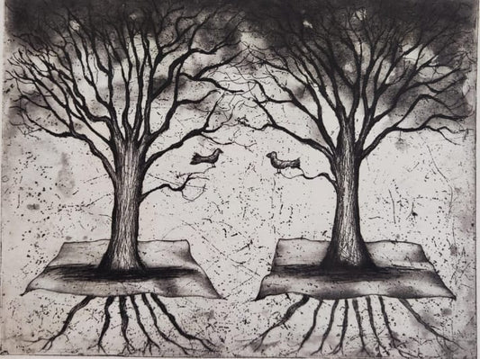 LOTE 046 / Javier Blancas - Twins / Grabado - 39 x 30 cm