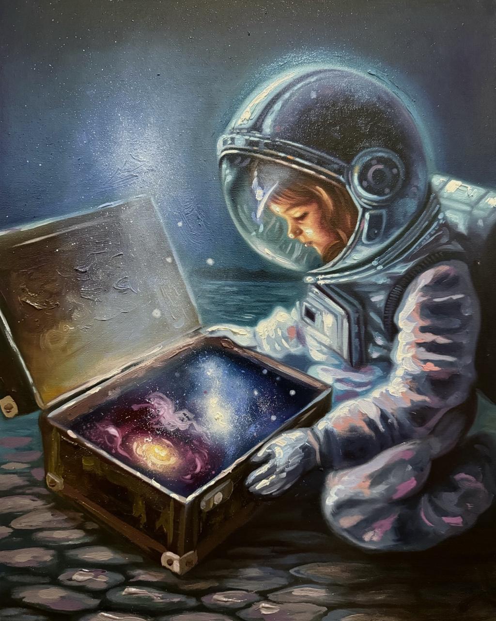 LOTE 003 / Rosario Lazcano - Hallazgo / Óleo sobre tela - 60 x 50 cm