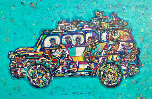 LOTE 012 / Juan Zufiaur - El viaje / Mixta sobre tela - 100 x 120 cm